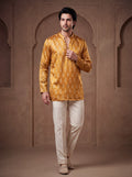 SECOND SKIN AJRAKH MARIGOLD SHORT KURTA