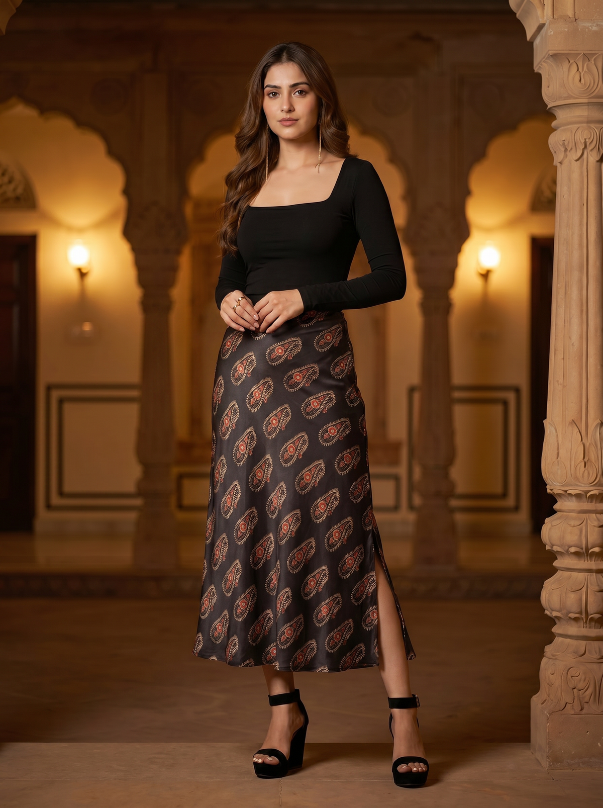 THE SLIT ROUTE NIGHT-SKY SKIRT