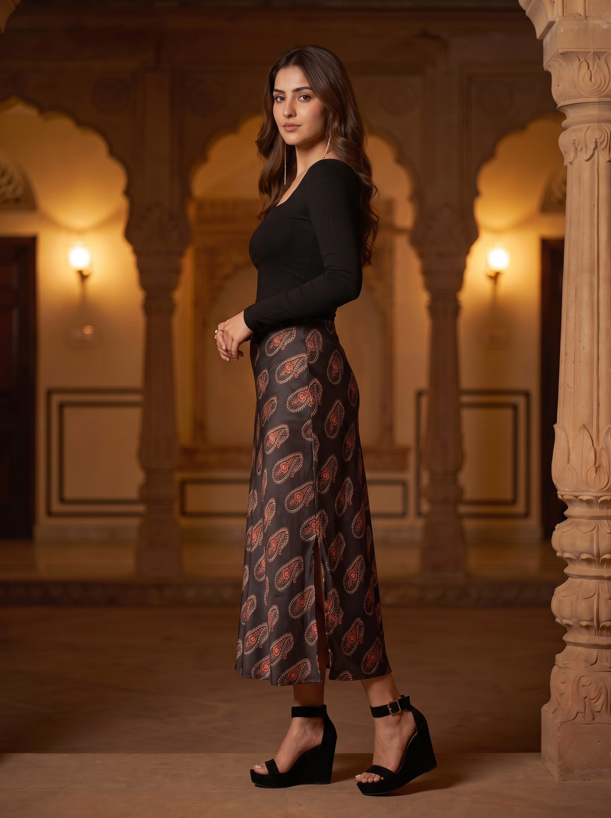 THE SLIT ROUTE NIGHT-SKY SKIRT