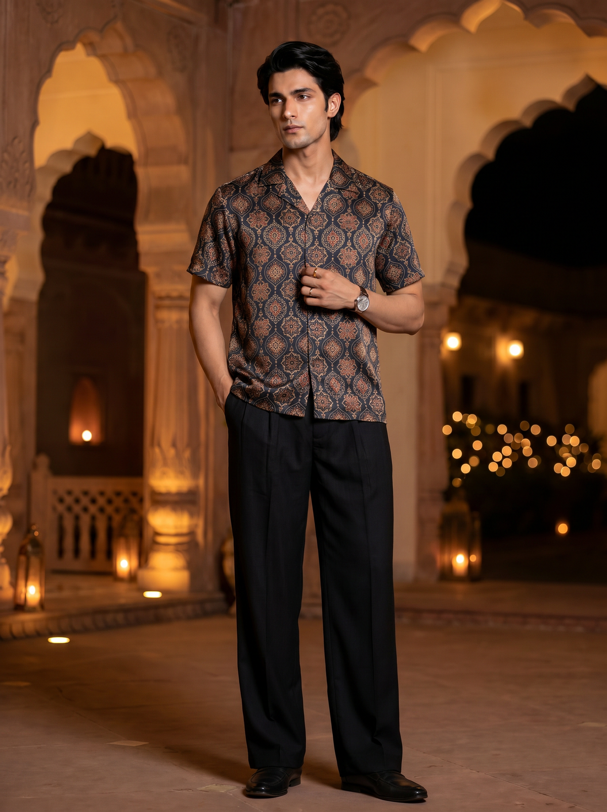 THE AJRAKH VOYAGE MOONFLOWER SHIRT
